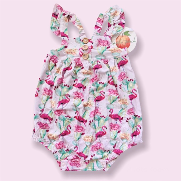 Sweetie Peach baby bamboo rompers - Picture 1 of 1